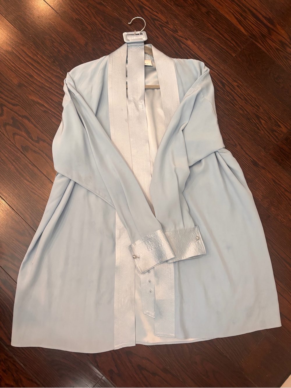Fleur du Mal Pale Blue Satin-Trim Mini Dress